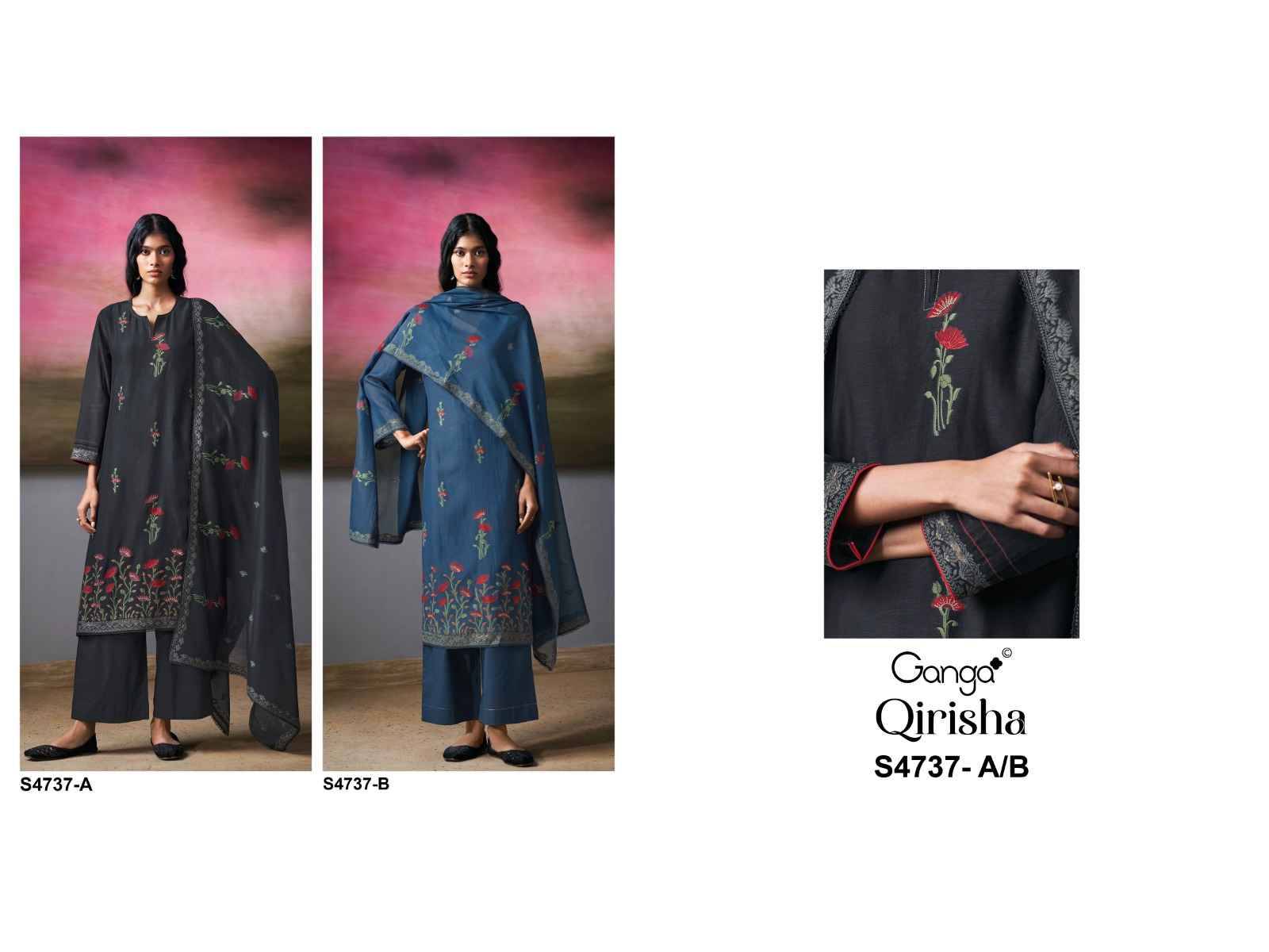 QIRISHA 4737 By Ganga Fashion Beautiful Festive Suits Stylish Colorful Fancy Casual Wear & Ethnic Wear PREMIUM PURE MUL SOLID Print Dresses At Wholesale Price